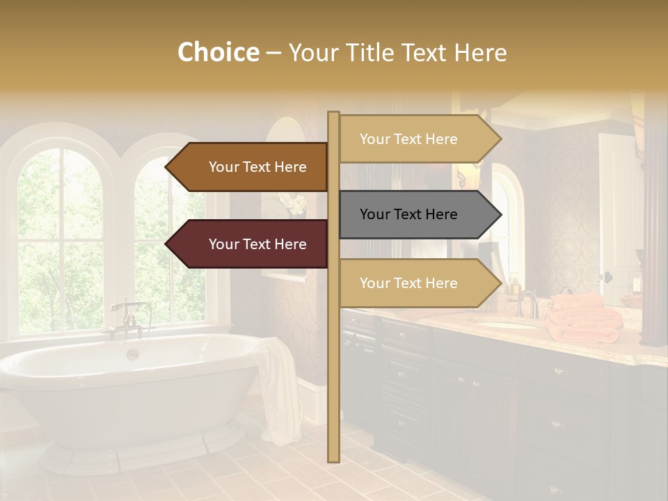 Luxury House Marble Bathroom In Window Light PowerPoint Template
