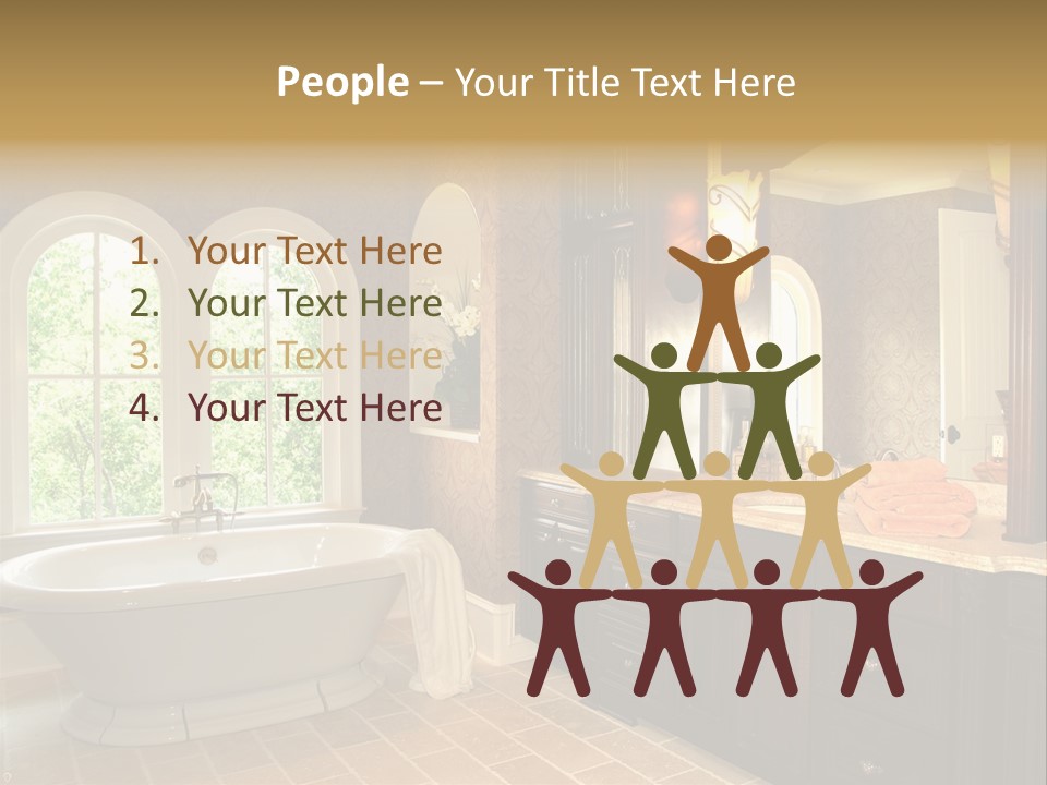 Luxury House Marble Bathroom In Window Light PowerPoint Template