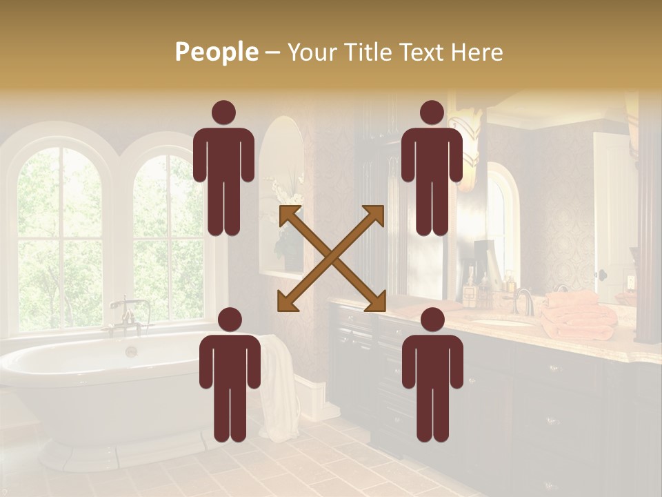 Luxury House Marble Bathroom In Window Light PowerPoint Template