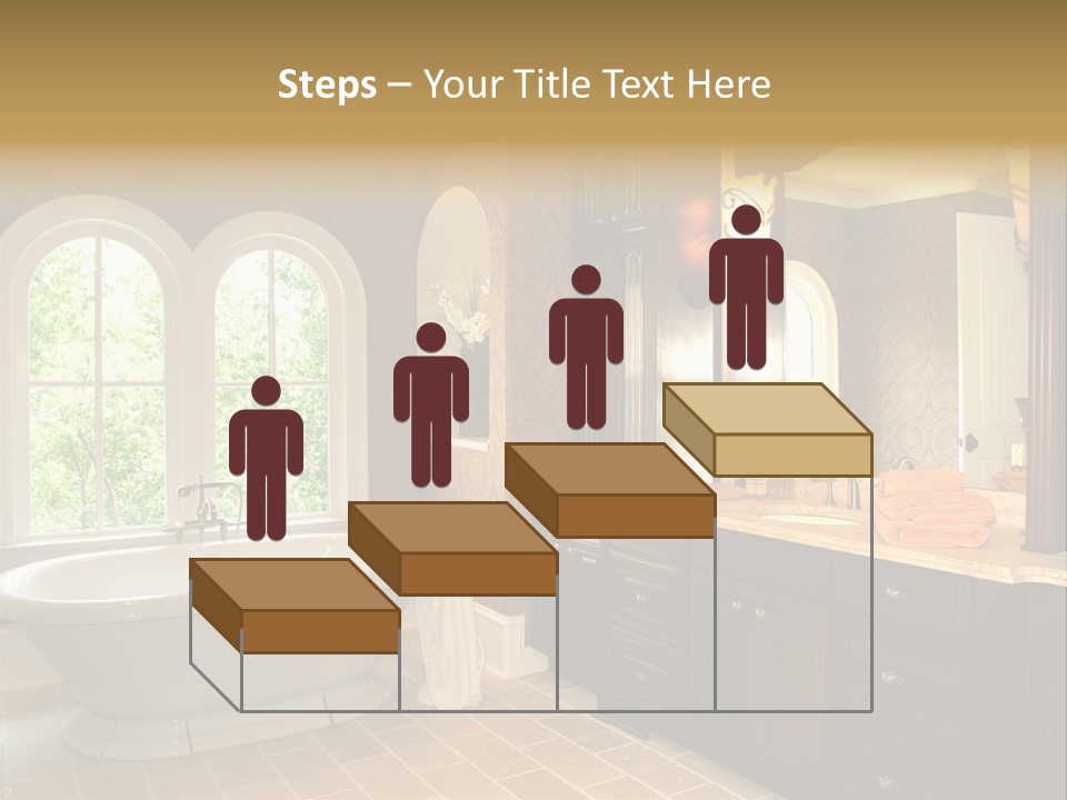 Luxury House Marble Bathroom In Window Light PowerPoint Template