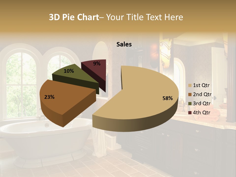 Luxury House Marble Bathroom In Window Light PowerPoint Template