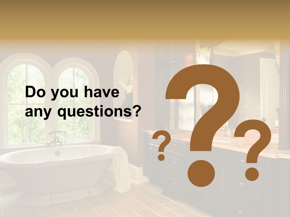 Luxury House Marble Bathroom In Window Light PowerPoint Template