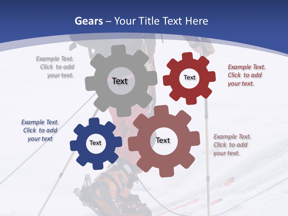Scene From Walking On Mountain Top. PowerPoint Template