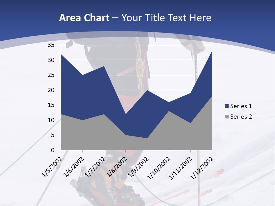 Scene From Walking On Mountain Top. PowerPoint Template