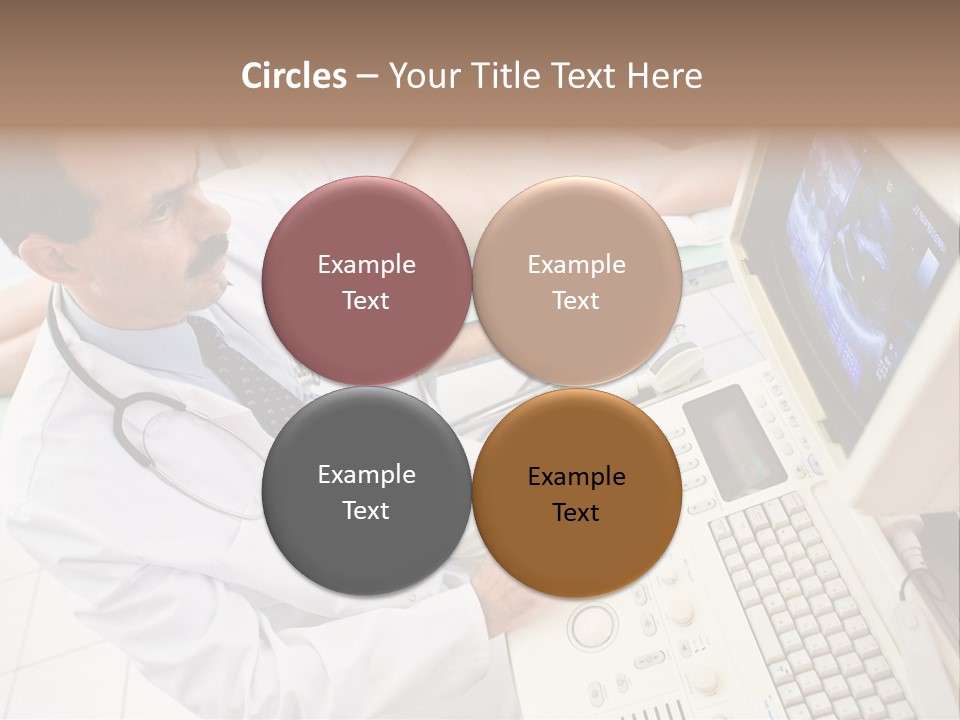 Doctor Performing An Ultrasound Heart Scan On Young Male Patient. PowerPoint Template