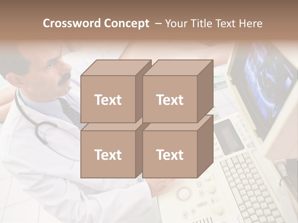 Doctor Performing An Ultrasound Heart Scan On Young Male Patient. PowerPoint Template