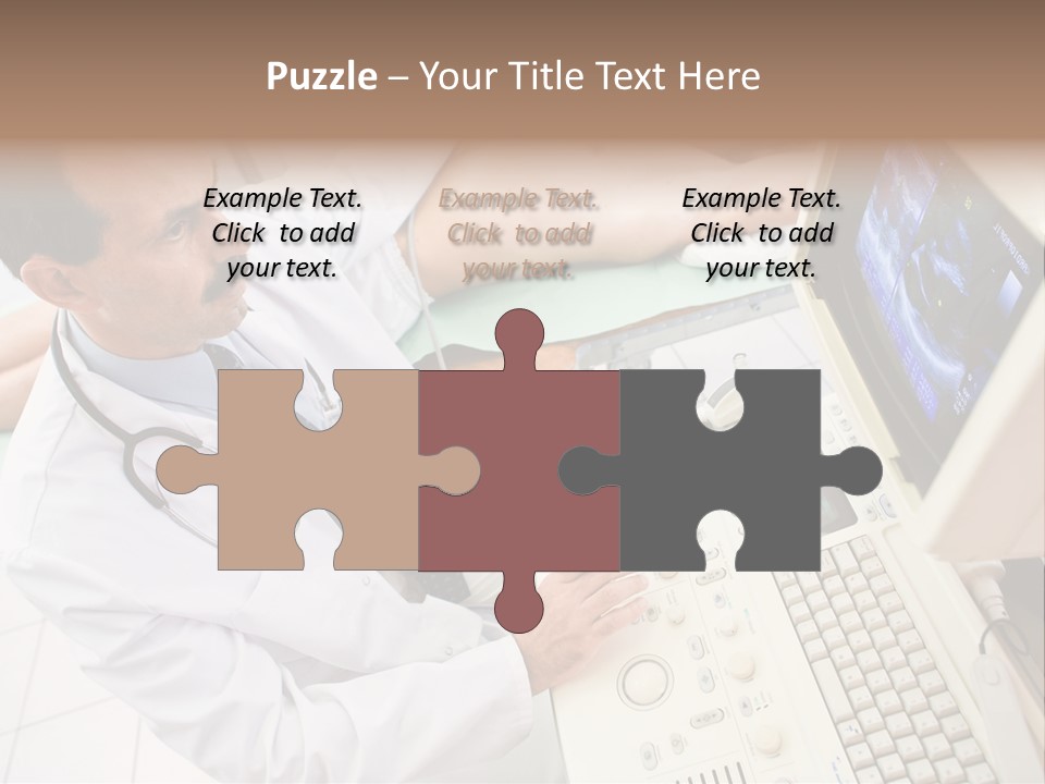 Doctor Performing An Ultrasound Heart Scan On Young Male Patient. PowerPoint Template