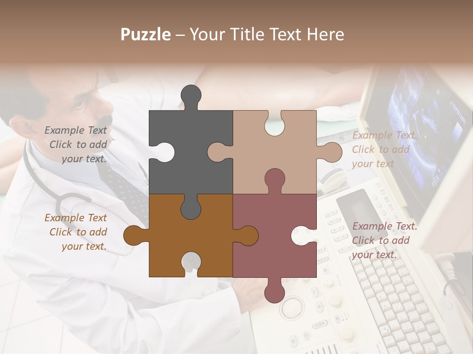 Doctor Performing An Ultrasound Heart Scan On Young Male Patient. PowerPoint Template