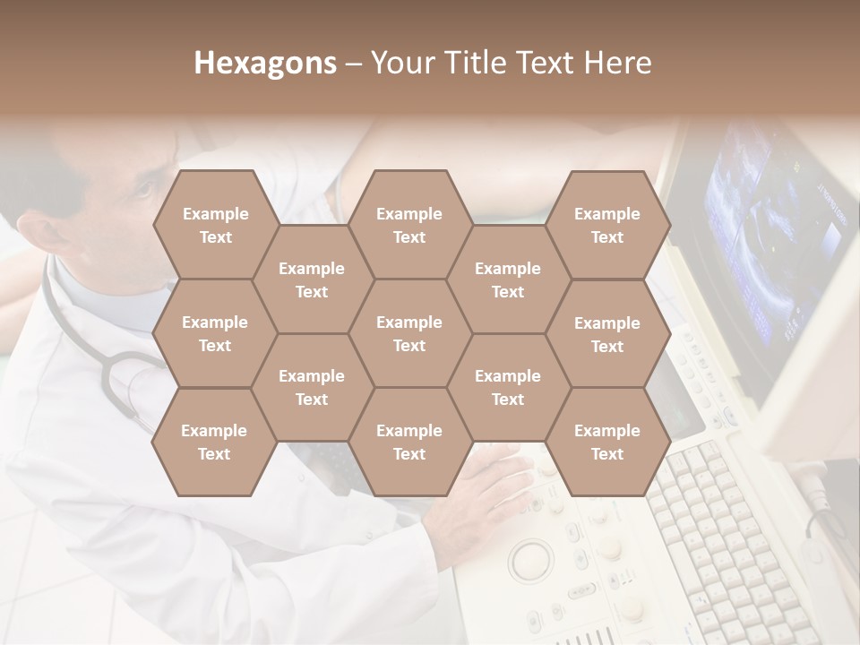 Doctor Performing An Ultrasound Heart Scan On Young Male Patient. PowerPoint Template