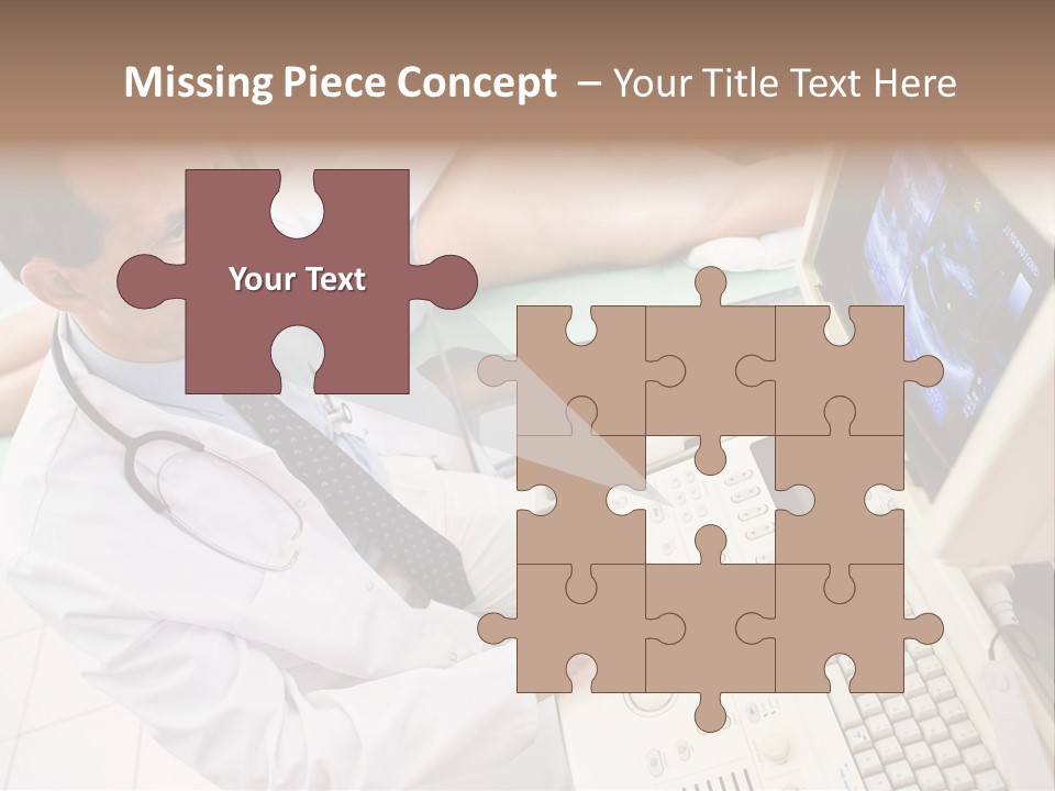 Doctor Performing An Ultrasound Heart Scan On Young Male Patient. PowerPoint Template