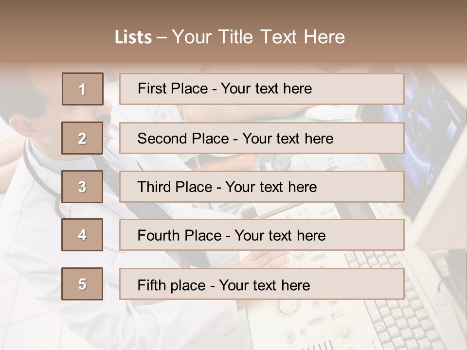 Doctor Performing An Ultrasound Heart Scan On Young Male Patient. PowerPoint Template