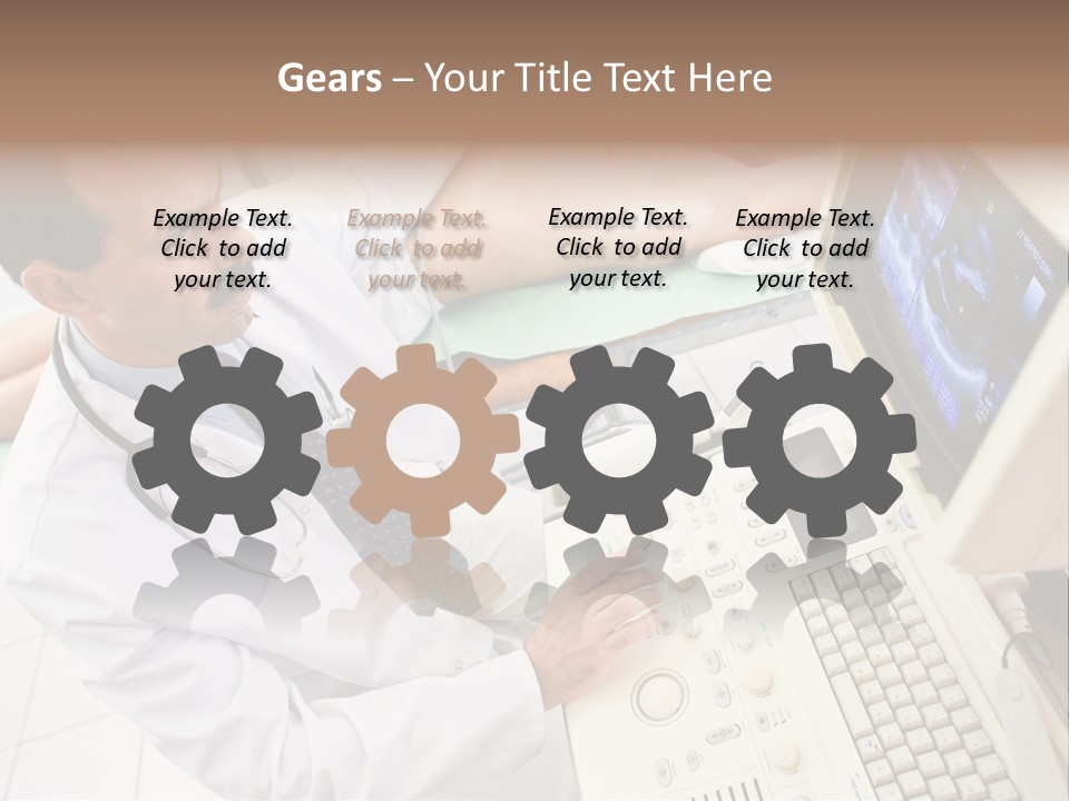 Doctor Performing An Ultrasound Heart Scan On Young Male Patient. PowerPoint Template