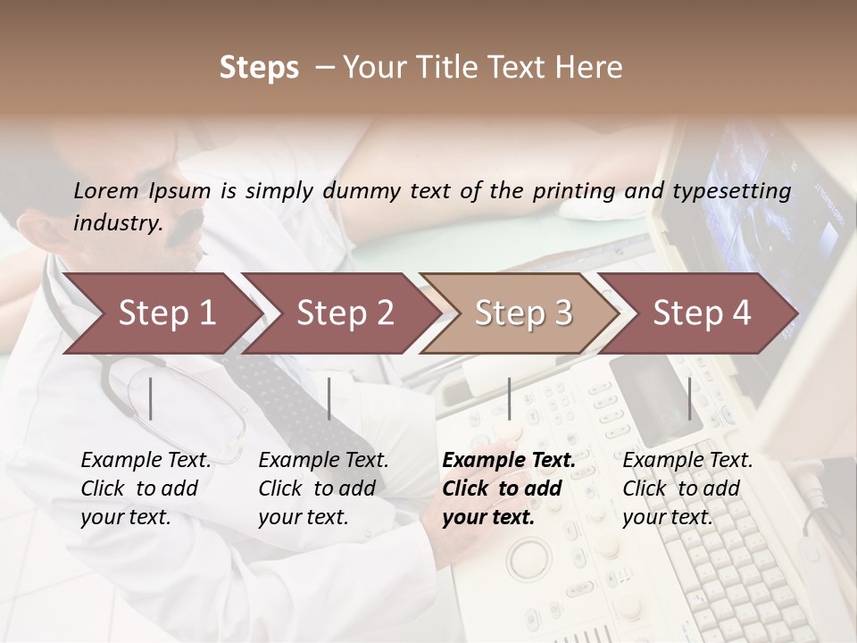 Doctor Performing An Ultrasound Heart Scan On Young Male Patient. PowerPoint Template