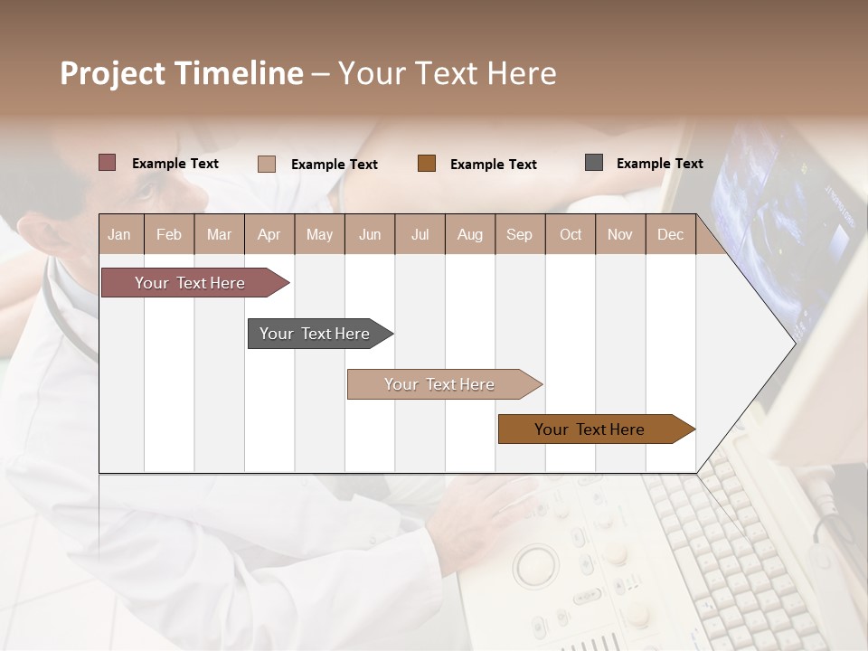 Doctor Performing An Ultrasound Heart Scan On Young Male Patient. PowerPoint Template