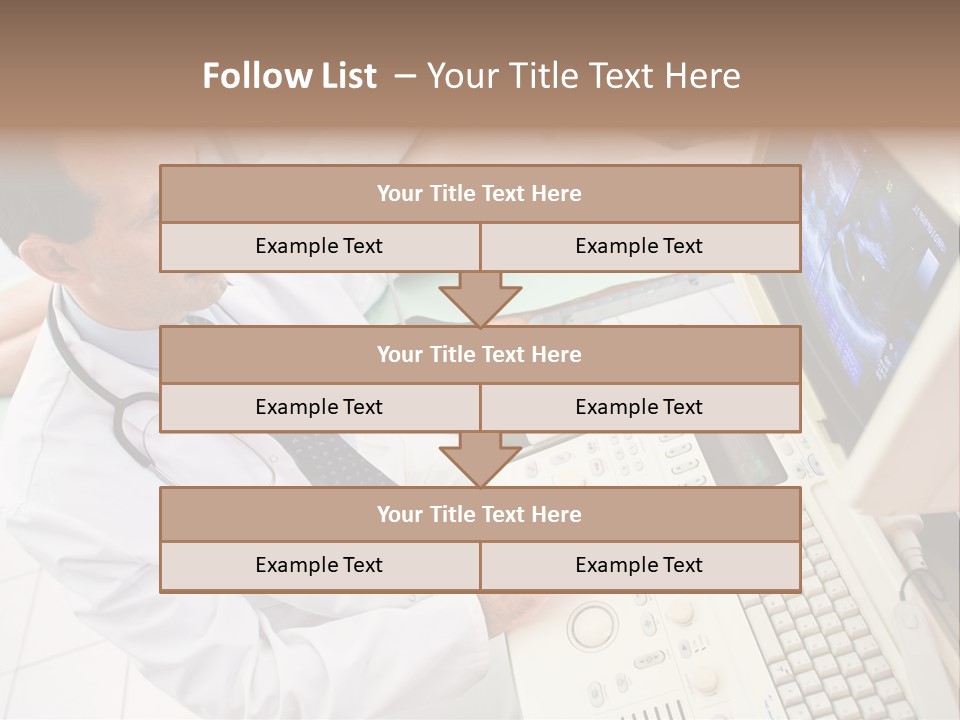 Doctor Performing An Ultrasound Heart Scan On Young Male Patient. PowerPoint Template