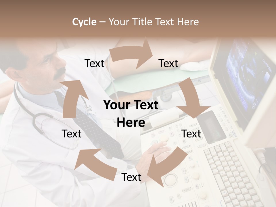 Doctor Performing An Ultrasound Heart Scan On Young Male Patient. PowerPoint Template