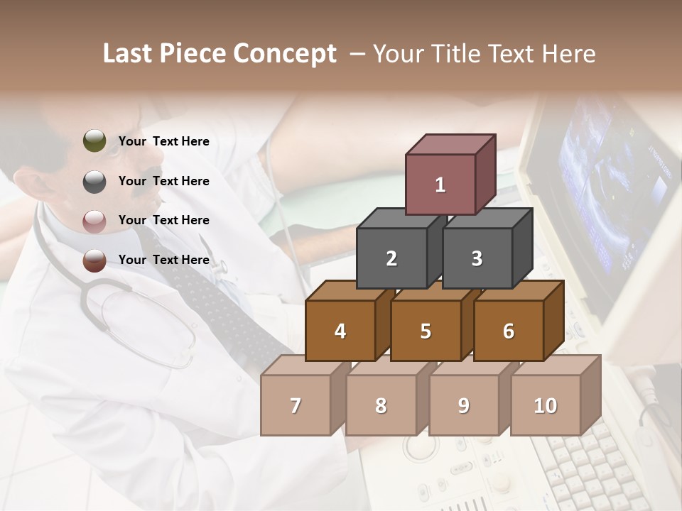 Doctor Performing An Ultrasound Heart Scan On Young Male Patient. PowerPoint Template