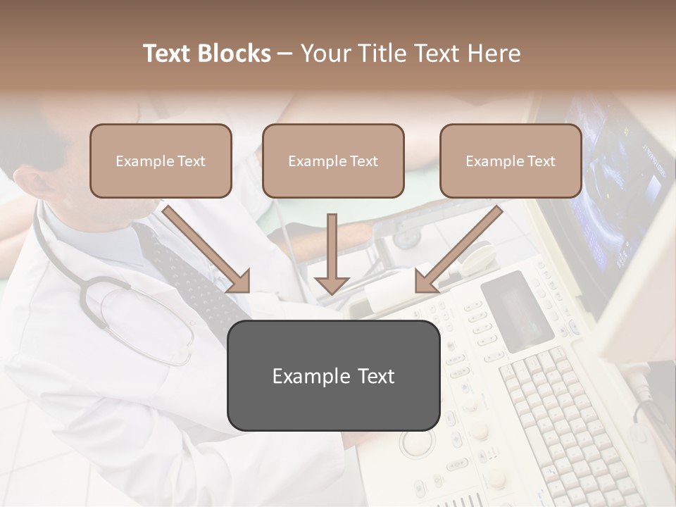Doctor Performing An Ultrasound Heart Scan On Young Male Patient. PowerPoint Template