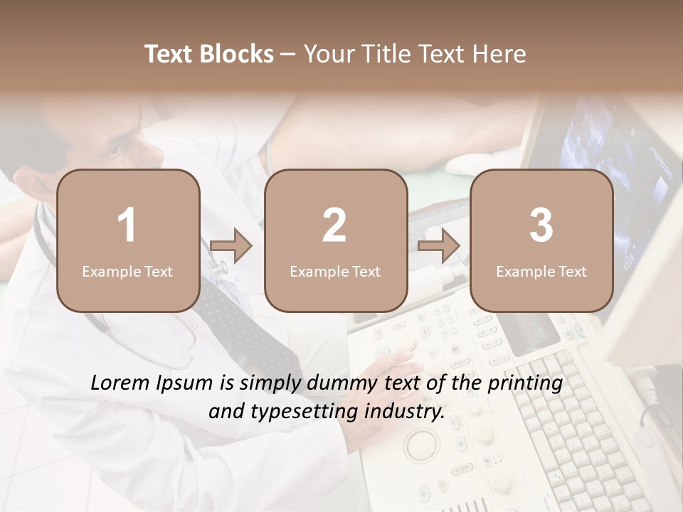 Doctor Performing An Ultrasound Heart Scan On Young Male Patient. PowerPoint Template