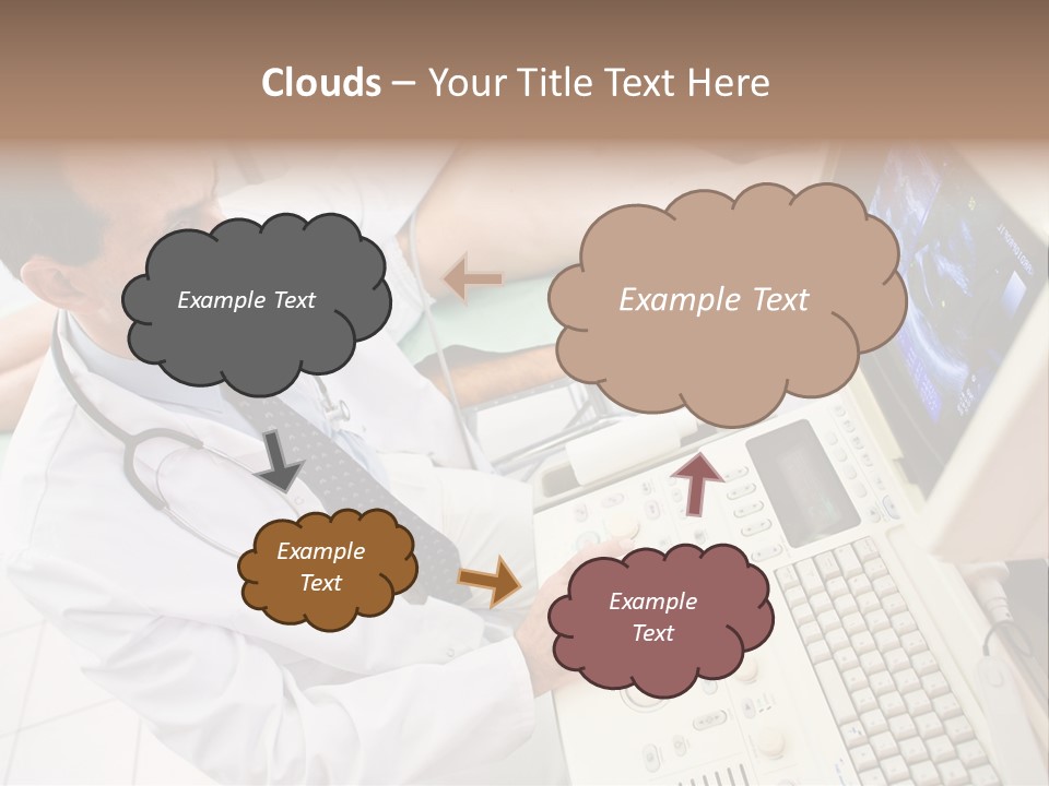 Doctor Performing An Ultrasound Heart Scan On Young Male Patient. PowerPoint Template