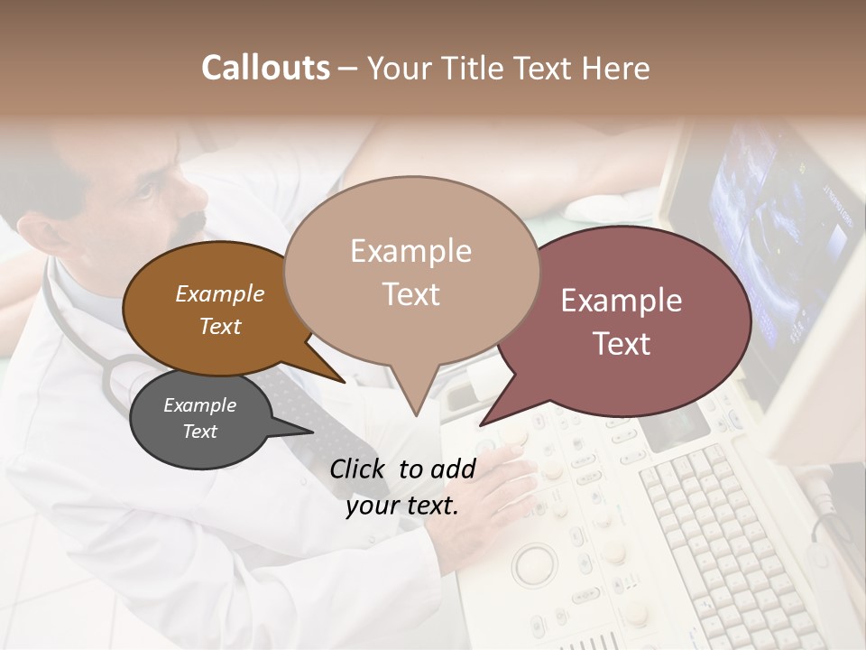 Doctor Performing An Ultrasound Heart Scan On Young Male Patient. PowerPoint Template