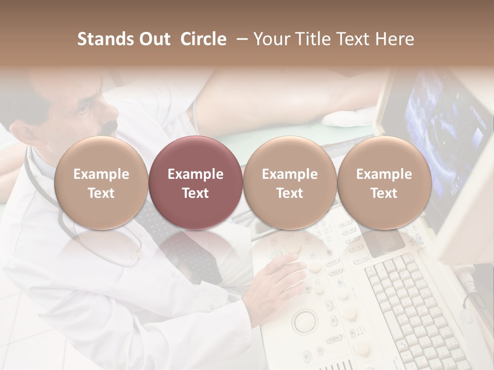Doctor Performing An Ultrasound Heart Scan On Young Male Patient. PowerPoint Template