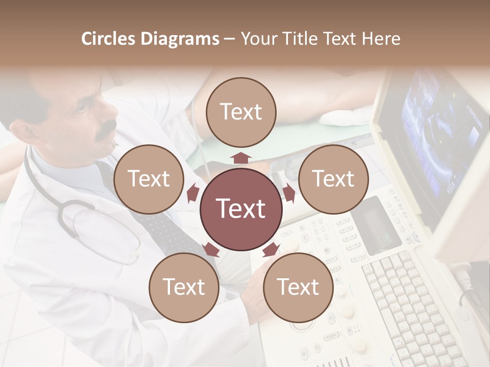 Doctor Performing An Ultrasound Heart Scan On Young Male Patient. PowerPoint Template