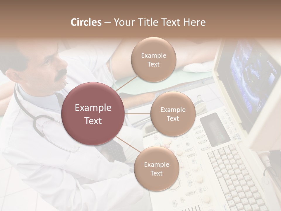 Doctor Performing An Ultrasound Heart Scan On Young Male Patient. PowerPoint Template