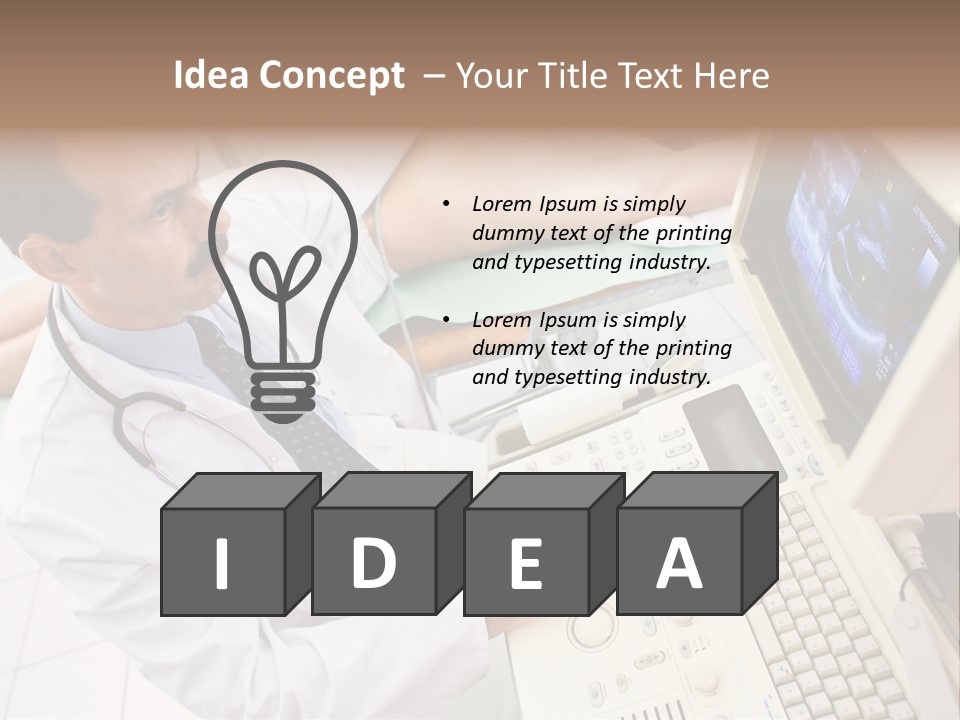 Doctor Performing An Ultrasound Heart Scan On Young Male Patient. PowerPoint Template
