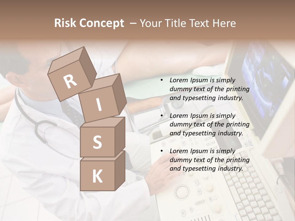 Doctor Performing An Ultrasound Heart Scan On Young Male Patient. PowerPoint Template