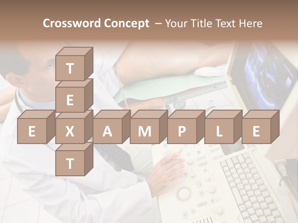 Doctor Performing An Ultrasound Heart Scan On Young Male Patient. PowerPoint Template