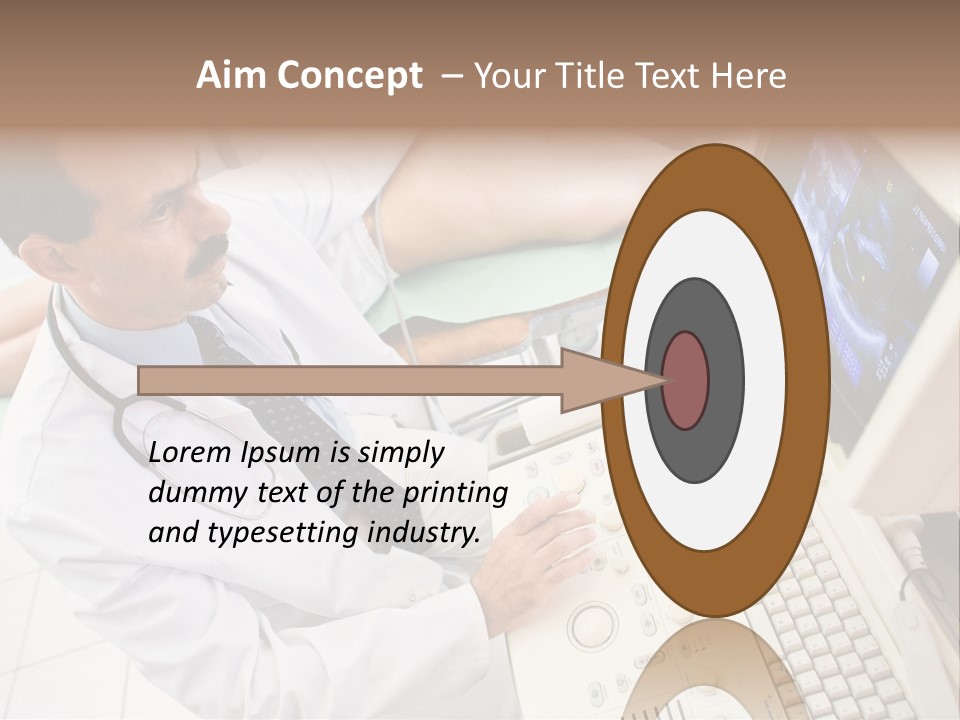 Doctor Performing An Ultrasound Heart Scan On Young Male Patient. PowerPoint Template