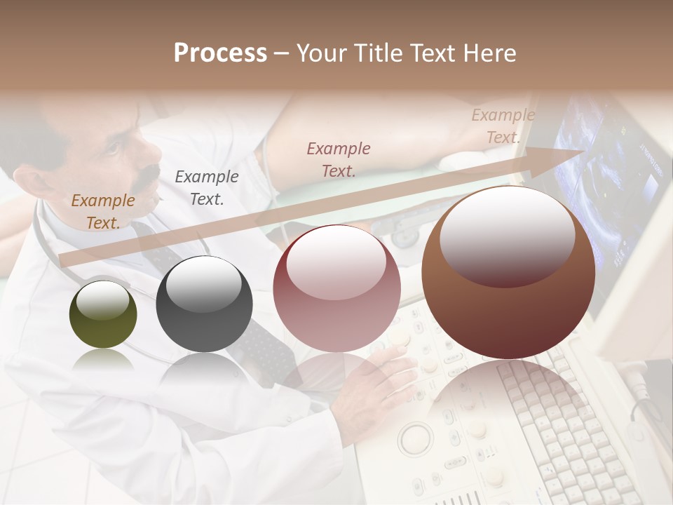 Doctor Performing An Ultrasound Heart Scan On Young Male Patient. PowerPoint Template