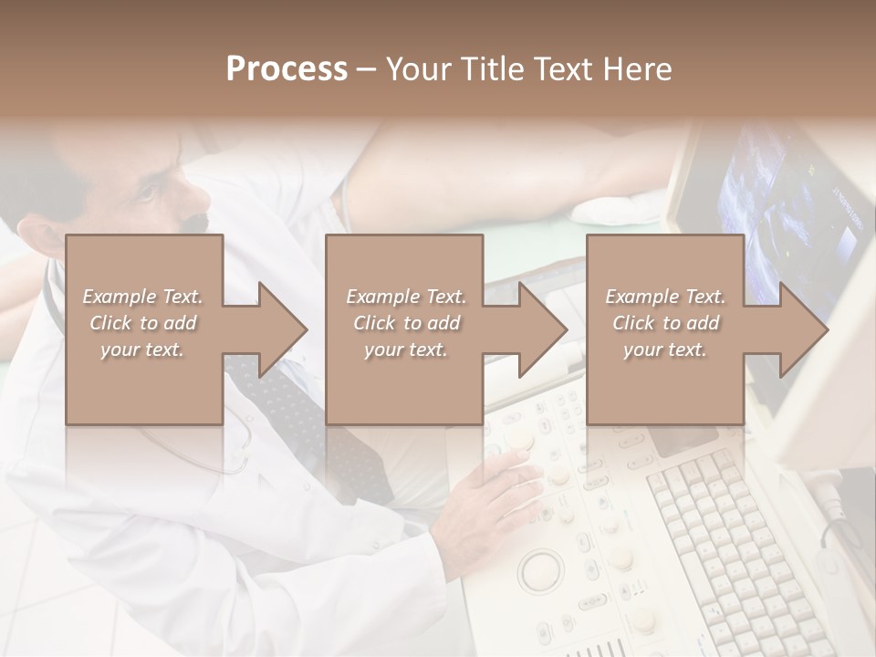 Doctor Performing An Ultrasound Heart Scan On Young Male Patient. PowerPoint Template