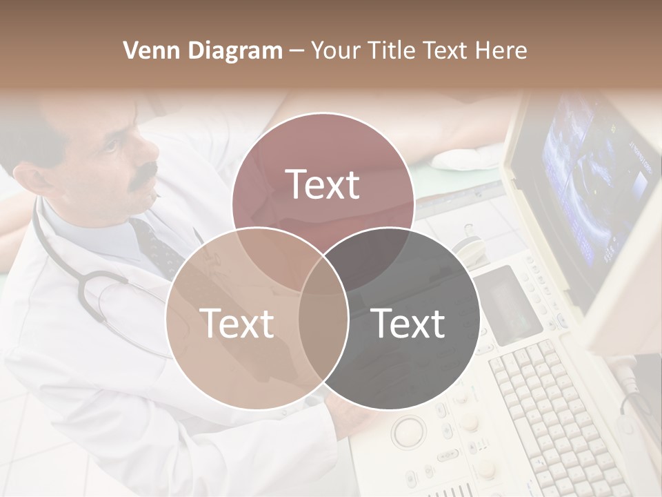 Doctor Performing An Ultrasound Heart Scan On Young Male Patient. PowerPoint Template