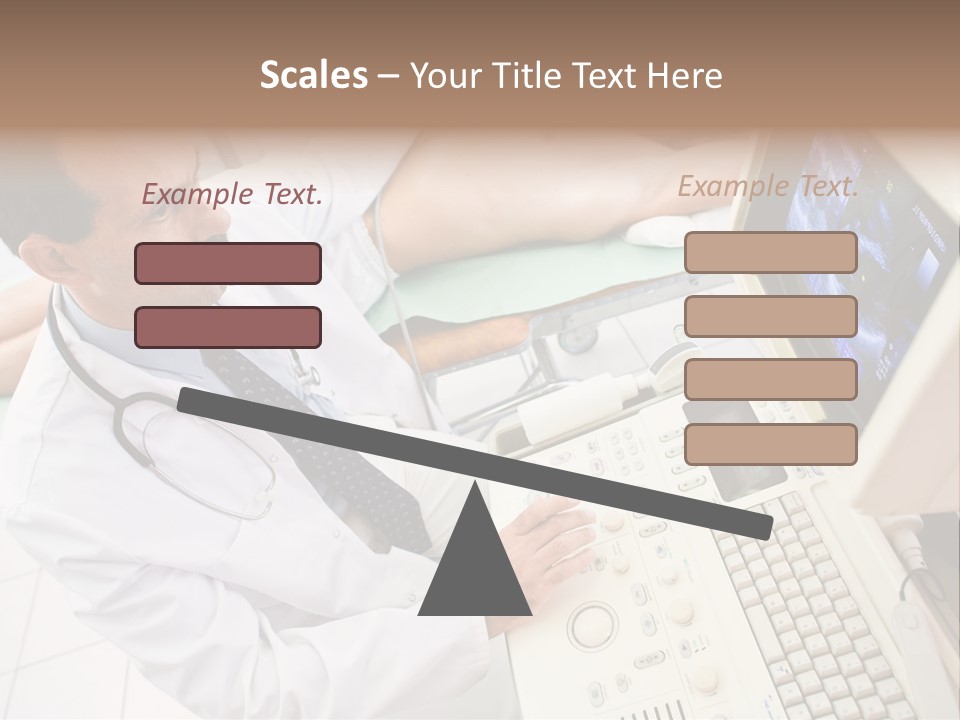 Doctor Performing An Ultrasound Heart Scan On Young Male Patient. PowerPoint Template