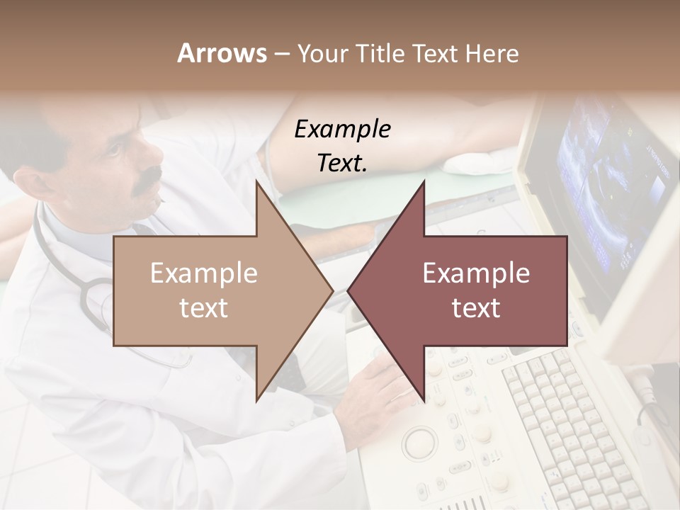 Doctor Performing An Ultrasound Heart Scan On Young Male Patient. PowerPoint Template
