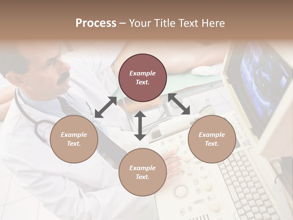Doctor Performing An Ultrasound Heart Scan On Young Male Patient. PowerPoint Template