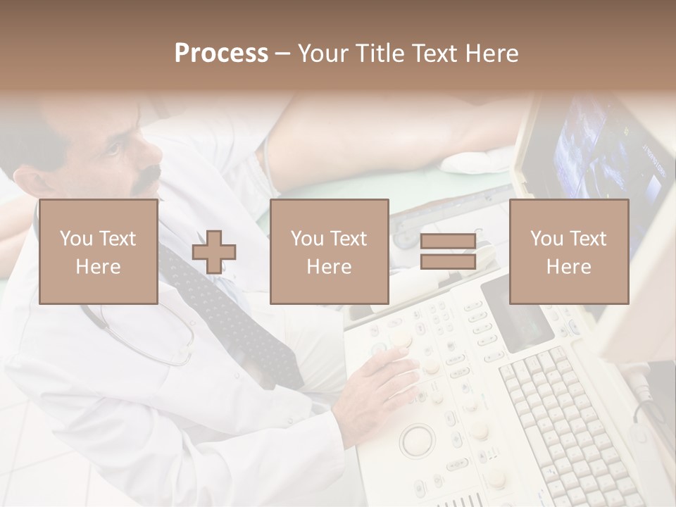 Doctor Performing An Ultrasound Heart Scan On Young Male Patient. PowerPoint Template