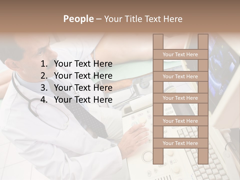 Doctor Performing An Ultrasound Heart Scan On Young Male Patient. PowerPoint Template