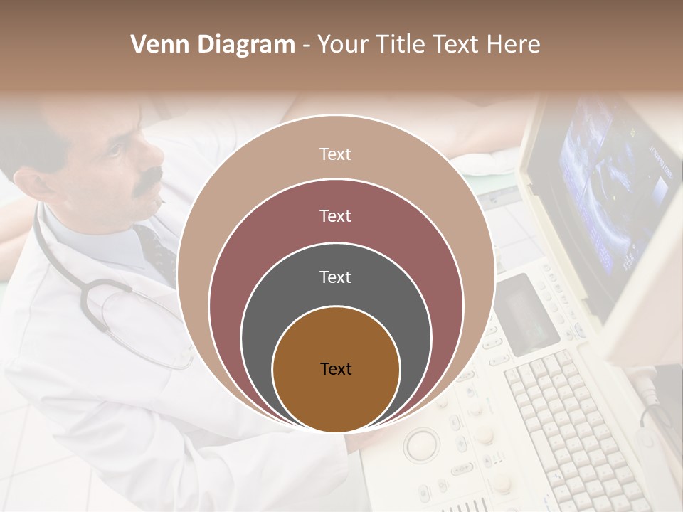 Doctor Performing An Ultrasound Heart Scan On Young Male Patient. PowerPoint Template