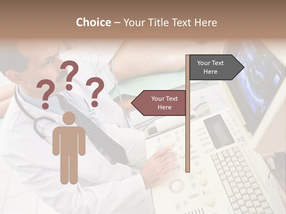 Doctor Performing An Ultrasound Heart Scan On Young Male Patient. PowerPoint Template