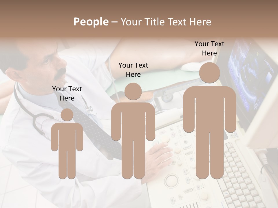 Doctor Performing An Ultrasound Heart Scan On Young Male Patient. PowerPoint Template