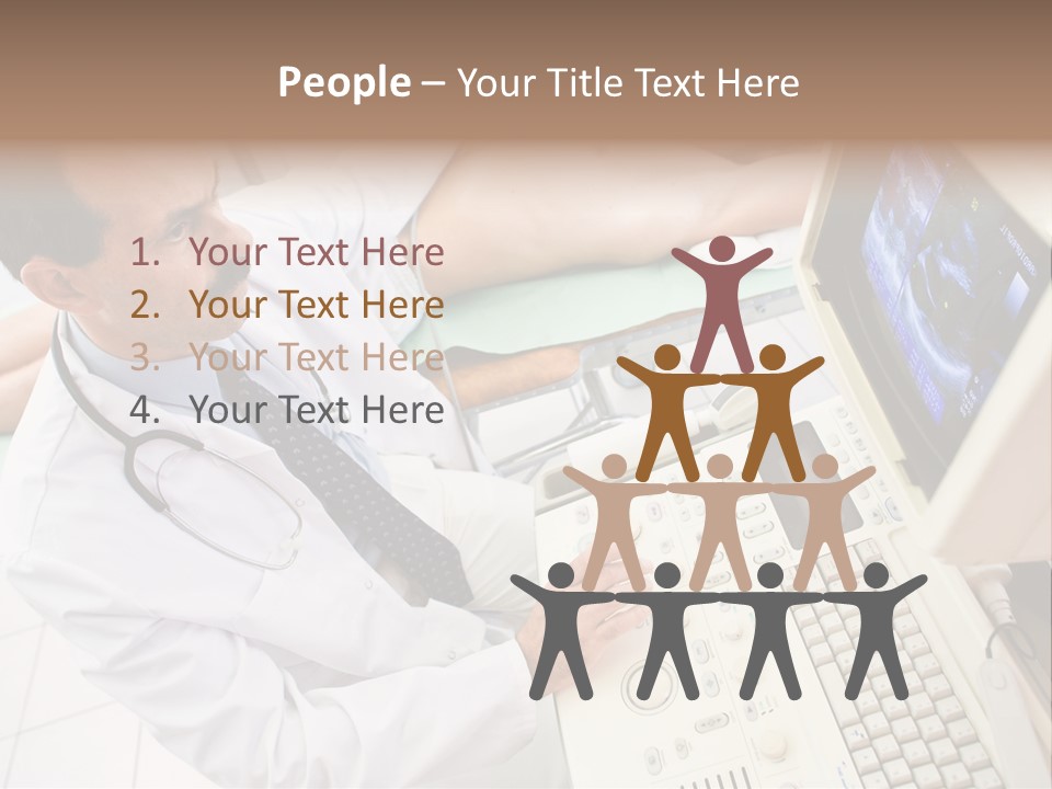 Doctor Performing An Ultrasound Heart Scan On Young Male Patient. PowerPoint Template