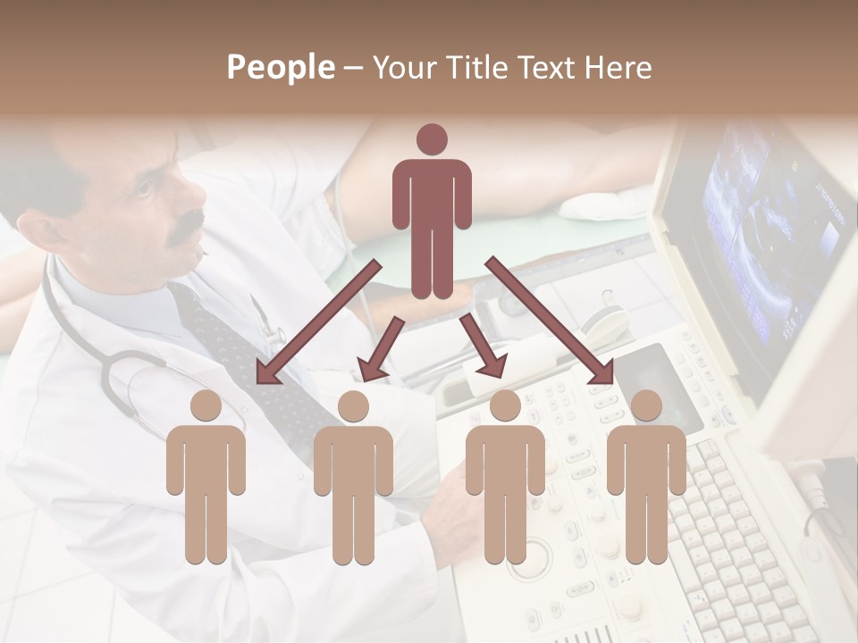 Doctor Performing An Ultrasound Heart Scan On Young Male Patient. PowerPoint Template