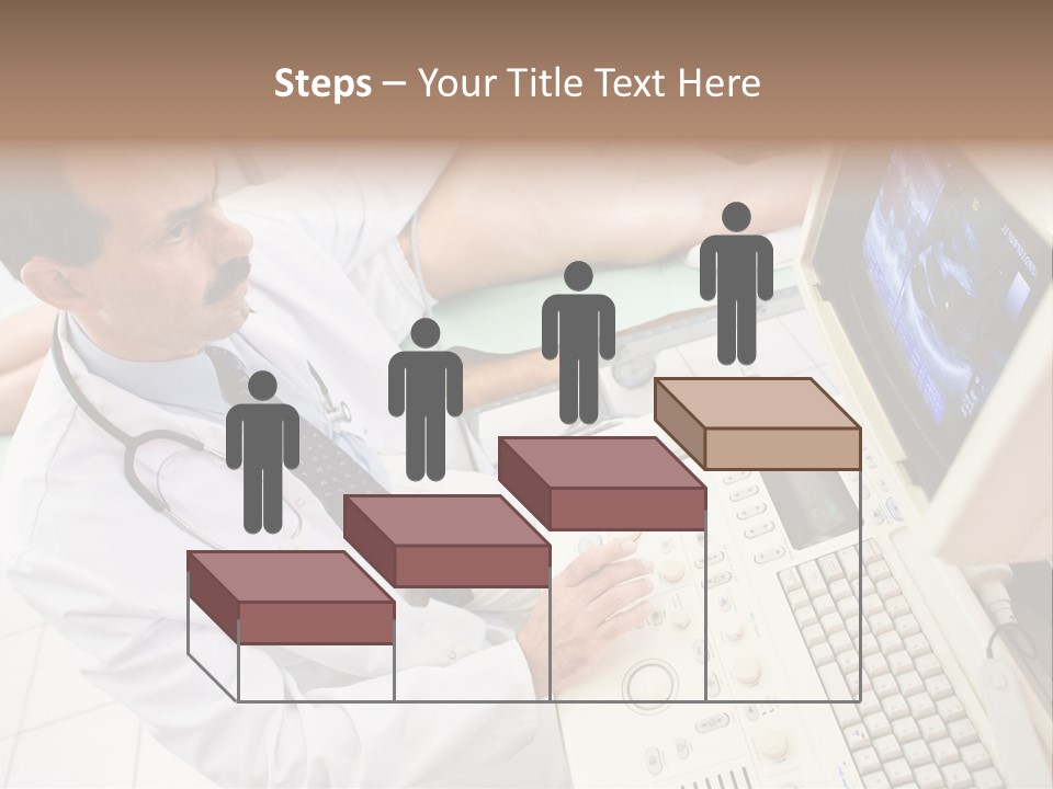 Doctor Performing An Ultrasound Heart Scan On Young Male Patient. PowerPoint Template