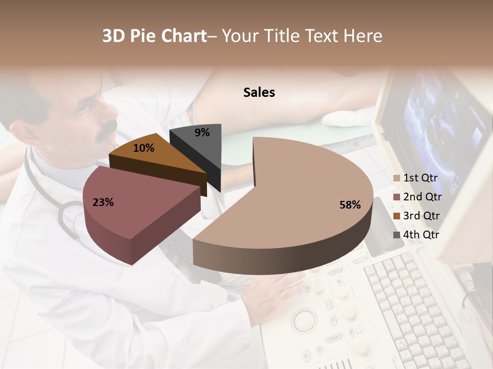 Doctor Performing An Ultrasound Heart Scan On Young Male Patient. PowerPoint Template