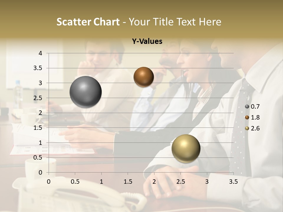 Group Of Business People Working Together At The Informal Meeting, Focus On Man In Foreground. PowerPoint Template