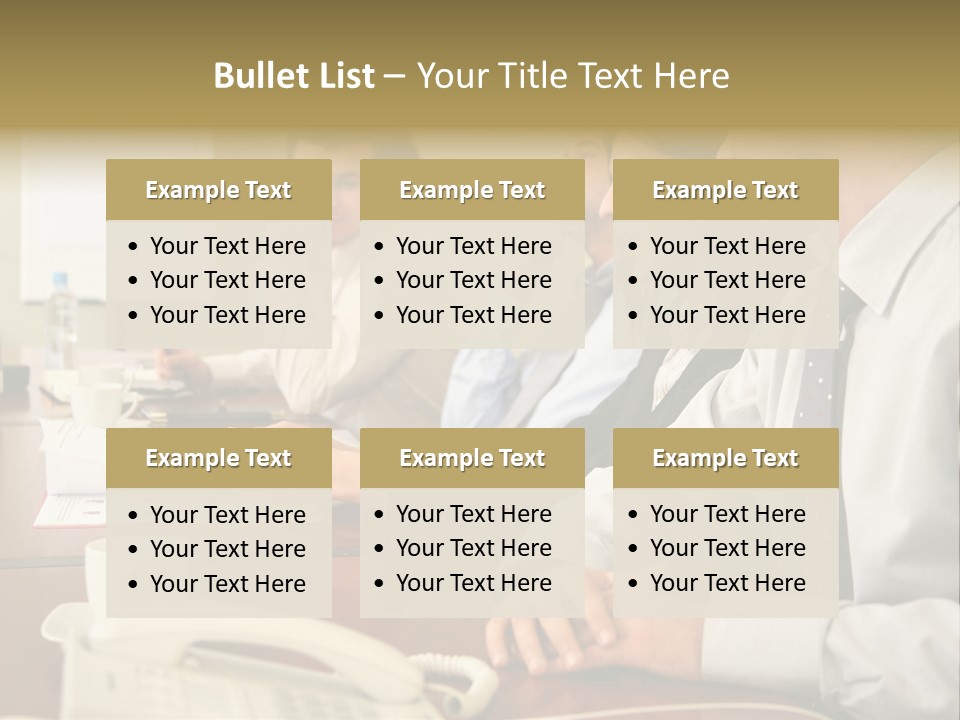 Group Of Business People Working Together At The Informal Meeting, Focus On Man In Foreground. PowerPoint Template