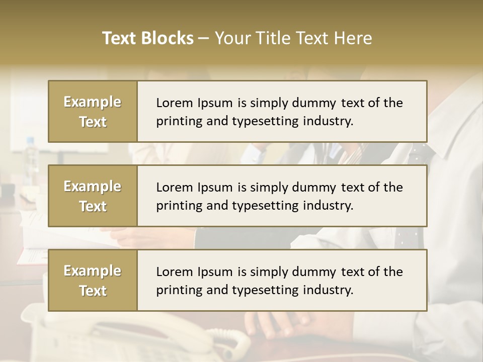 Group Of Business People Working Together At The Informal Meeting, Focus On Man In Foreground. PowerPoint Template